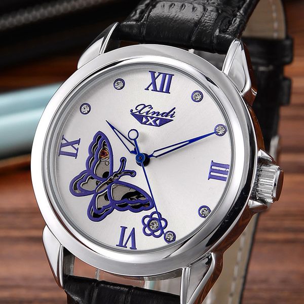 wengle new xindi fashion ms hollow butterfly personality automatic diamond tempered glass mirror through bottom belt mechanical watches, Slivery;brown
wengle new xindi fashion ms hollow butterfly personality automatic diamond tempered glass mirror through bottom belt mechanical watches, Slivery;brown