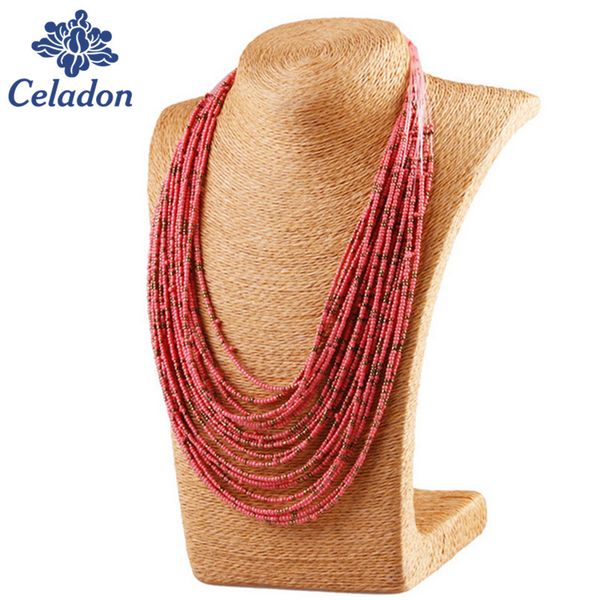 bohemian style colorful 20 layers of hand-woven beaded collar bib necklace statement necklace women's fashion accessories, Silver
bohemian style colorful 20 layers of hand-woven beaded collar bib necklace statement necklace women's fashion accessories, Silver