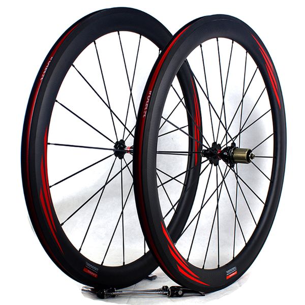 

carbon fiber bike road wheels 50mm 700c basalt brake surface clincher tubular road bicycle racing wheelset rim width 25mm 3k matt
