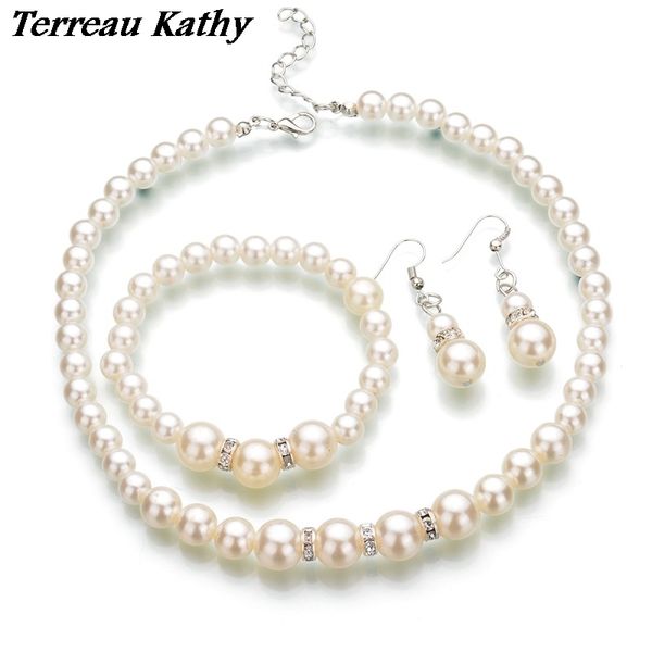terreau kathy new simulated pearl wedding jewelry set rhinestone necklace fine jewelry party women beads bridal earrings, Silver
terreau kathy new simulated pearl wedding jewelry set rhinestone necklace fine jewelry party women beads bridal earrings, Silver