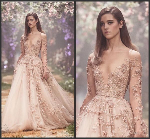 champagne 3d floral long sleeve wedding dresses 2018 paolo sebastian lace applique princess puffy skirt country garden wedding gowns, White
champagne 3d floral long sleeve wedding dresses 2018 paolo sebastian lace applique princess puffy skirt country garden wedding gowns, White