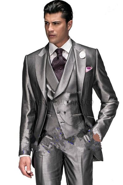 latest design one button silver groom tuxedos peak lapel groomsmen man wedding prom dinner suits (jacket+pants+vest+tie) 194, Black;gray
latest design one button silver groom tuxedos peak lapel groomsmen man wedding prom dinner suits (jacket+pants+vest+tie) 194, Black;gray