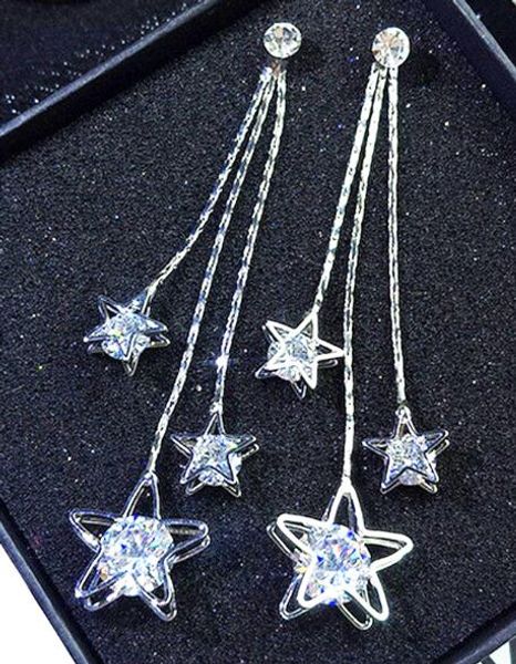 new fashion zircon sparkling star fringed earrings with korean multi-layer retro exaggerated earrings with classic elegance, Silver
new fashion zircon sparkling star fringed earrings with korean multi-layer retro exaggerated earrings with classic elegance, Silver