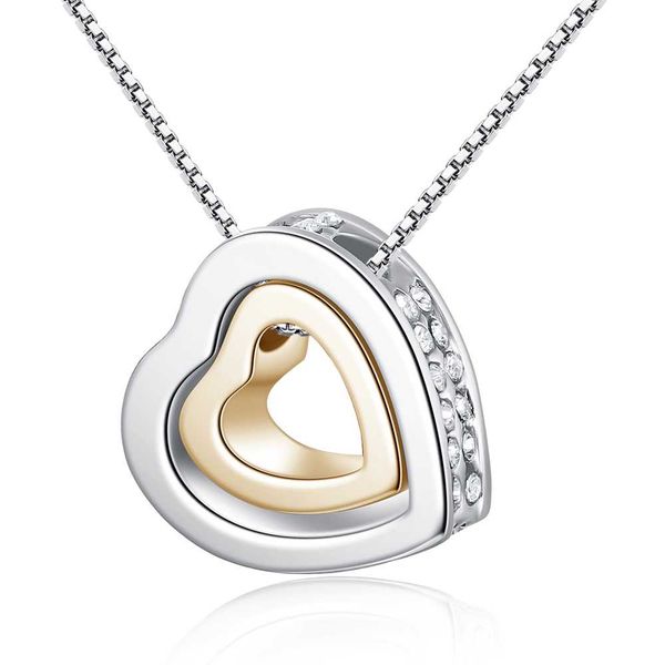 double heart necklace korean version of the rain love necklace full of heart and couples hearts, Silver
double heart necklace korean version of the rain love necklace full of heart and couples hearts, Silver