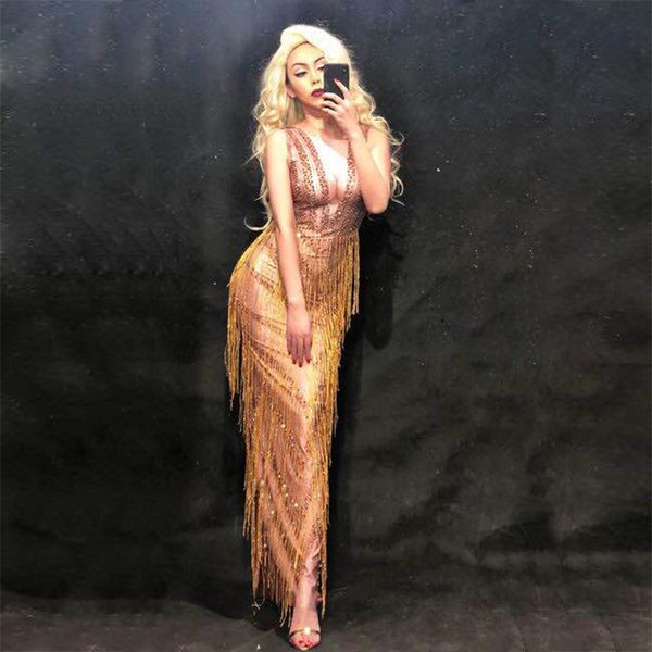 ds bar nighclub stage gold tassel sparkling crystals diamond dress for singer nightclub party dancer costumes bling costume, Black;red
ds bar nighclub stage gold tassel sparkling crystals diamond dress for singer nightclub party dancer costumes bling costume, Black;red