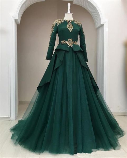 Long Sleeves Hunter Green Evening Dresses A Line Gold Appliques Muslim Evening Party Gowns Arabic Prom Dresses
Long Sleeves Hunter Green Evening Dresses A Line Gold Appliques Muslim Evening Party Gowns Arabic Prom Dresses
