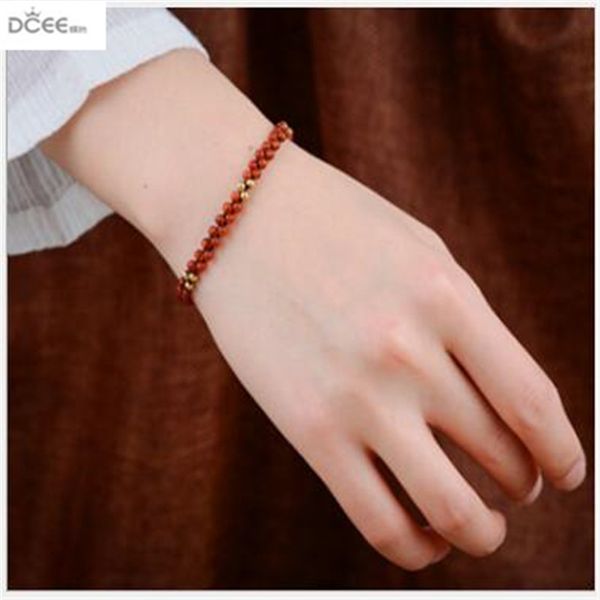 new style folk wind hand knitted wax line hand ornament retro pine beads chain bracelet jewelry lady, Black
new style folk wind hand knitted wax line hand ornament retro pine beads chain bracelet jewelry lady, Black