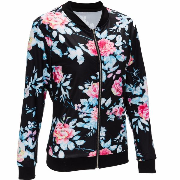 elegant women jacket coat fashion floral zipper coat jacket for women lady female flowers jacket outerwear, Black;brown 
elegant women jacket coat fashion floral zipper coat jacket for women lady female flowers jacket outerwear, Black;brown