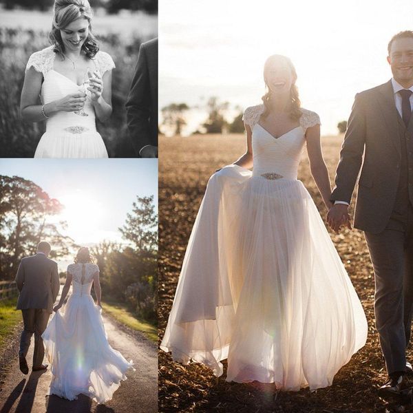 sheer spring wedding dresses cap sleeve romantic a line beads sash garden beach summer bridal gowns lace chiffon custom plus size 78, White
sheer spring wedding dresses cap sleeve romantic a line beads sash garden beach summer bridal gowns lace chiffon custom plus size 78, White