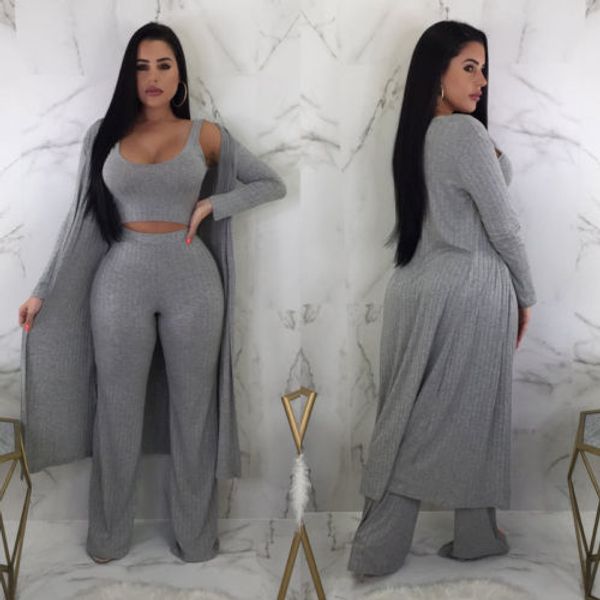 3pcs clothes set knit sets women long sleeve cardigan cloak crop pants casual suit women autumn cloting, Gray
3pcs clothes set knit sets women long sleeve cardigan cloak crop pants casual suit women autumn cloting, Gray