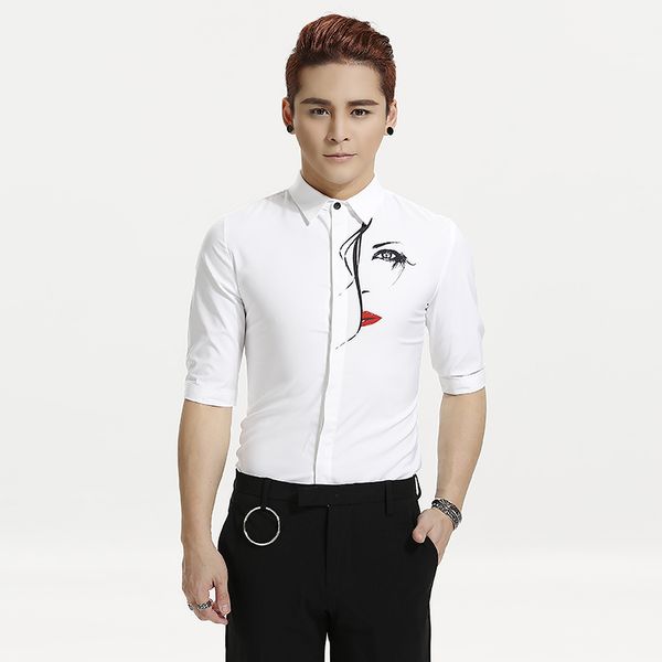 s-6xl 2018 new women men's bar clothing hair stylist gd fashion nightclub personality printing shirt plus size singer costumes, White;black
s-6xl 2018 new women men's bar clothing hair stylist gd fashion nightclub personality printing shirt plus size singer costumes, White;black