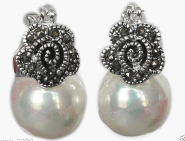 lady's white 12mm shell pearl bead flower marcasite 925 sterling silver earrings, Golden
lady's white 12mm shell pearl bead flower marcasite 925 sterling silver earrings, Golden