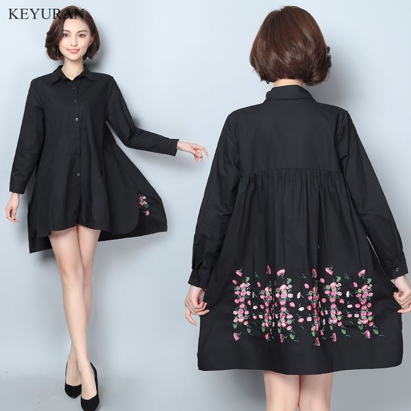 oversize xl-5xl vintage floral print embroidery blouse long sleeve turn-down collar shirt women officewear black khaki, White
oversize xl-5xl vintage floral print embroidery blouse long sleeve turn-down collar shirt women officewear black khaki, White
