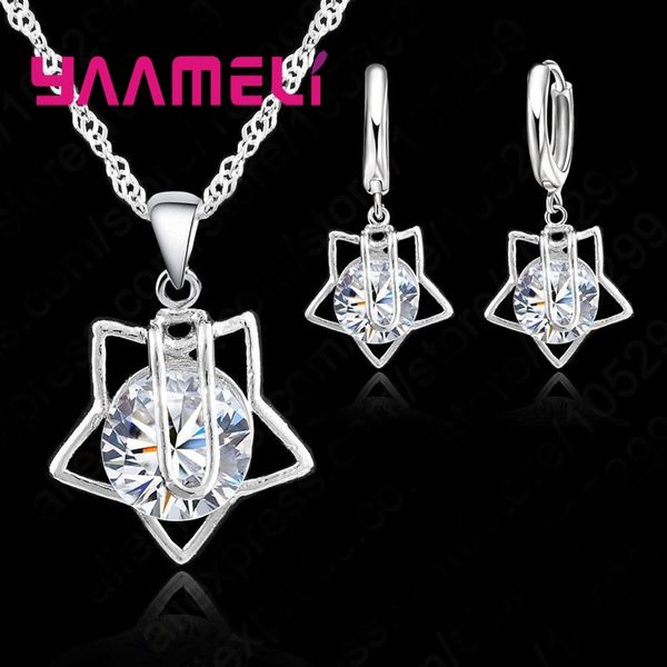 yaameli clear cubic zircon jewelry sets 925 sterling silver stars pendant necklace hoop loop earrings for women wedding party
yaameli clear cubic zircon jewelry sets 925 sterling silver stars pendant necklace hoop loop earrings for women wedding party