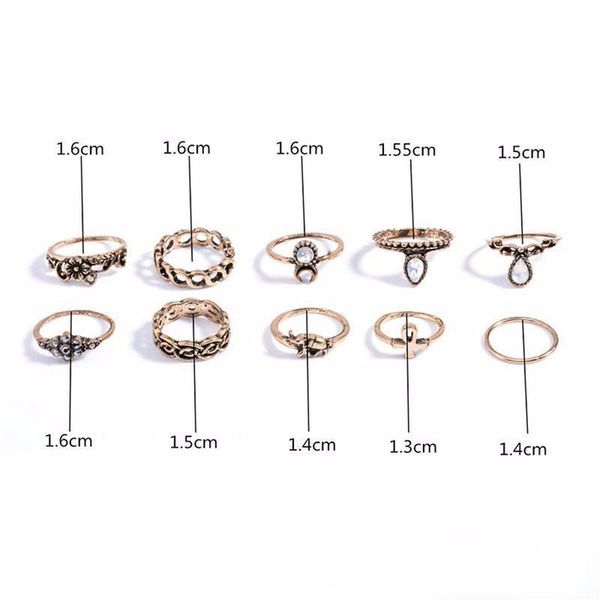 bronze silver punk vintage knuckle rings elephant moon tribal ethnic hippie stone joint ring 10 pcs set for women, Golden;silver
bronze silver punk vintage knuckle rings elephant moon tribal ethnic hippie stone joint ring 10 pcs set for women, Golden;silver