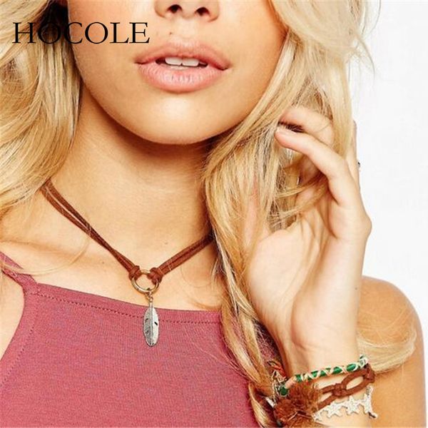 2018 leaf feather pendant double layer lether choker necklaces for women party jewelry black white brown statement collares, Golden;silver
2018 leaf feather pendant double layer lether choker necklaces for women party jewelry black white brown statement collares, Golden;silver