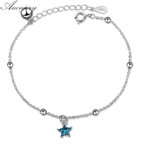 anenjery simple fashion blue crystal star bracelet for women girl gift 925 sterling silver baraclet bijoux s-b196, Black
anenjery simple fashion blue crystal star bracelet for women girl gift 925 sterling silver baraclet bijoux s-b196, Black