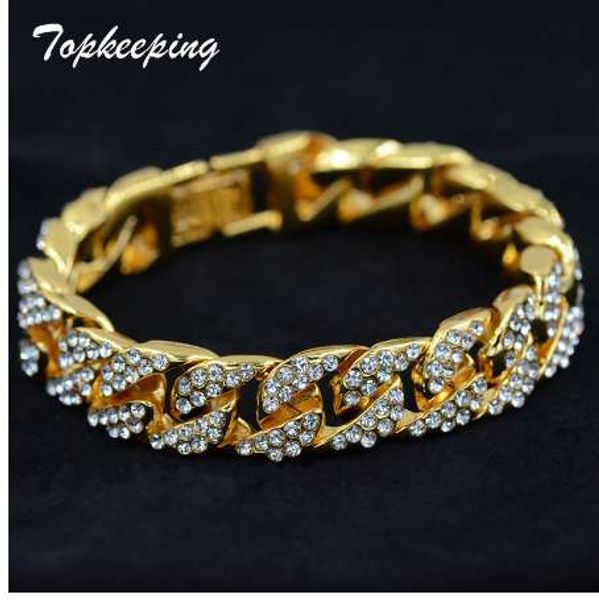 men luxury rhinestone fashion bracelets bangles gold color iced out miami cuban link chain bracelet hip hop, Black
men luxury rhinestone fashion bracelets bangles gold color iced out miami cuban link chain bracelet hip hop, Black