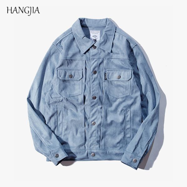 high street suede button jacket men original retro lapel autumn winter multi pocket solid color clothes youth streetwear top, Black;brown
high street suede button jacket men original retro lapel autumn winter multi pocket solid color clothes youth streetwear top, Black;brown