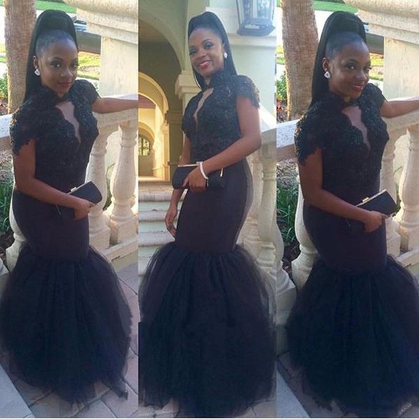 african mermaid evening dresses with sleeves high neck applique beaded black tulle prom dress plus size women party evening gowns, Black;red
african mermaid evening dresses with sleeves high neck applique beaded black tulle prom dress plus size women party evening gowns, Black;red