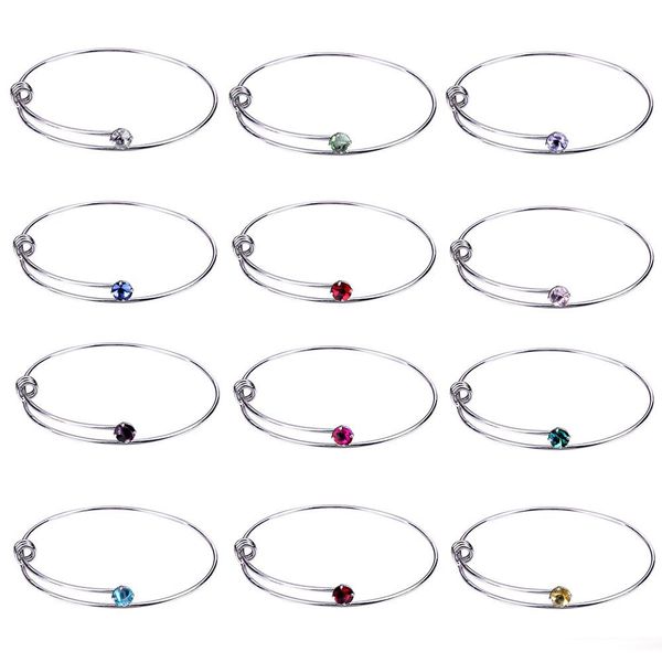 12 crystal birthstone bracelet bangle cuff wristband brith stone charm fashion jewelry will and sandy, Black
12 crystal birthstone bracelet bangle cuff wristband brith stone charm fashion jewelry will and sandy, Black