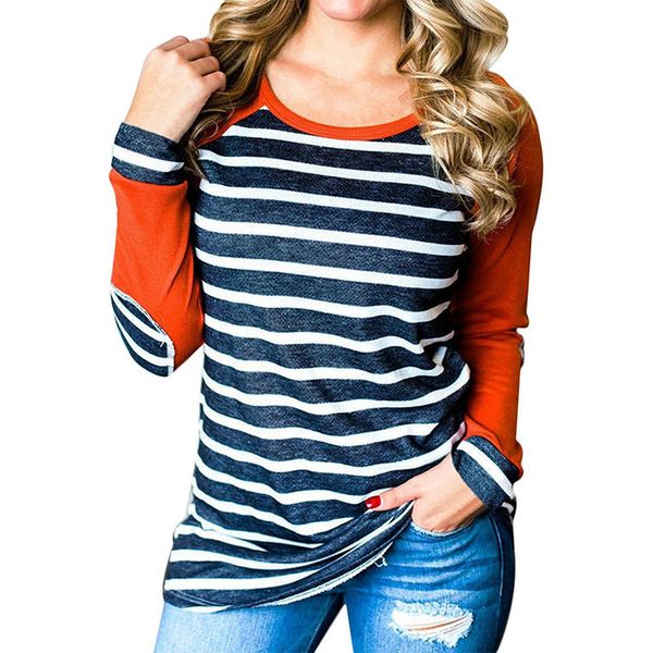 summer new style women's stripe patch round neck t-shirt fashion temperament commute women's t-shirt, White
summer new style women's stripe patch round neck t-shirt fashion temperament commute women's t-shirt, White