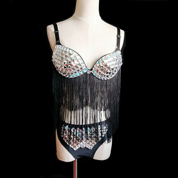 nightclub bikini 2-piece set women's costumes rhinestones bra tassel short prom party stage wear dance show outfit, Black;red
nightclub bikini 2-piece set women's costumes rhinestones bra tassel short prom party stage wear dance show outfit, Black;red