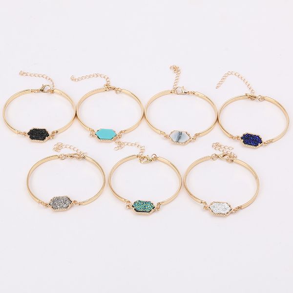 14 styles kendra druzy drusy bracelets silver gold resin faux stone turquoise bracelet bangle women jewelry support fba drop shipping h645r, Golden;silver
14 styles kendra druzy drusy bracelets silver gold resin faux stone turquoise bracelet bangle women jewelry support fba drop shipping h645r, Golden;silver