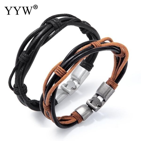 vintage multilayer leather bracelet men fashion black brown braided handmade rope wrap bracelets & bangles punk rock male gift, Golden;silver
vintage multilayer leather bracelet men fashion black brown braided handmade rope wrap bracelets & bangles punk rock male gift, Golden;silver