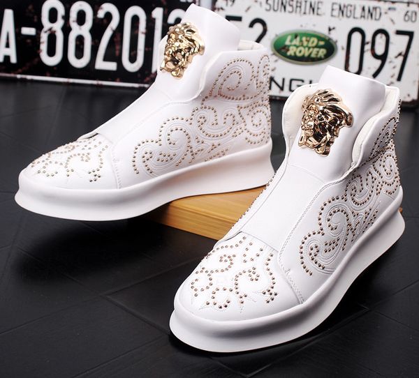 Men high rivet hoe olid youth trend bottom thick round toe lace up flat hoe male fa hion ankle boot
Men high rivet hoe olid youth trend bottom thick round toe lace up flat hoe male fa hion ankle boot