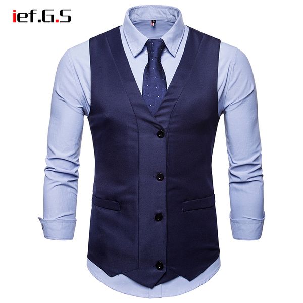 ief.g.s 2018 new dress vests for men slim fit mens suit vest male waistcoat gilet homme casual sleeveless formal business jacket, Black;white
ief.g.s 2018 new dress vests for men slim fit mens suit vest male waistcoat gilet homme casual sleeveless formal business jacket, Black;white