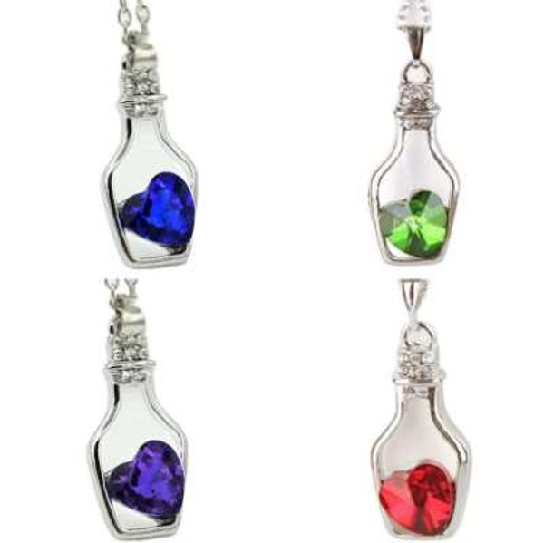 susenstone fashion love drift bottles pendant necklace heart crystal pendant necklace for women vintage jewelry collares mujer#1, Silver
susenstone fashion love drift bottles pendant necklace heart crystal pendant necklace for women vintage jewelry collares mujer#1, Silver