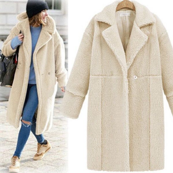 women's wool autumn and winter new women's cashmere long-sleeved solid color long coat woolen blends coat, Black
women's wool autumn and winter new women's cashmere long-sleeved solid color long coat woolen blends coat, Black