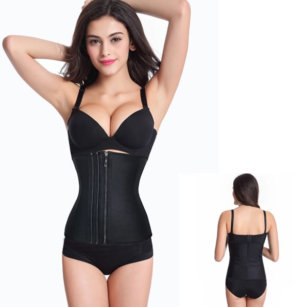 black underbust cincher for women zipper of the front plus size rubber latex waist trainer corset and bustiers 0906, Black;white
black underbust cincher for women zipper of the front plus size rubber latex waist trainer corset and bustiers 0906, Black;white