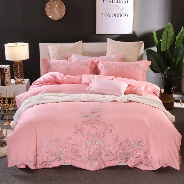 4pcs luxury 80s tencel jacquard bedding set duvet cover sheet pillowcase king size embroidery bed linen
4pcs luxury 80s tencel jacquard bedding set duvet cover sheet pillowcase king size embroidery bed linen