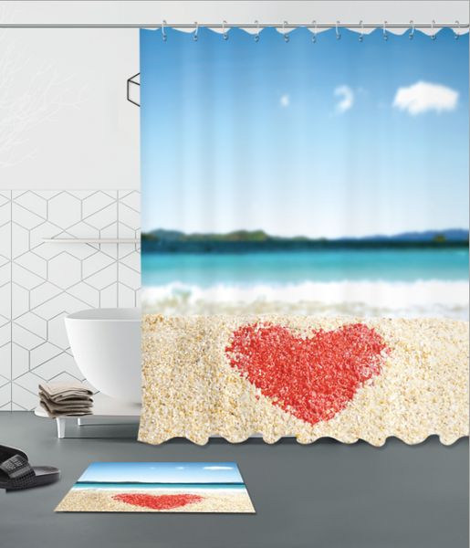 sand love pattern 3d print custom waterproof bathroom modern shower curtain polyester fabric bathroom curtain door mat sets
sand love pattern 3d print custom waterproof bathroom modern shower curtain polyester fabric bathroom curtain door mat sets