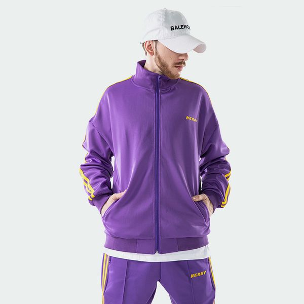 Мужская спортивная куртка Фиолетовый Черный вышивка письма Zip-Up толстовка мода Kan
Мужская спортивная куртка Фиолетовый Черный вышивка письма Zip-Up толстовка мода Kan