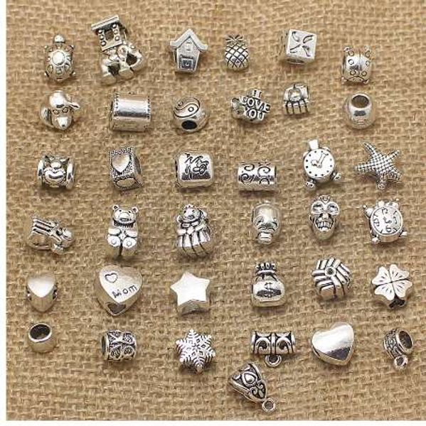 pulchritude 50pcs vintage big hole beads fit bracelets charms antique silver metal mixed diy beads charm for bracelets t0545, Black
pulchritude 50pcs vintage big hole beads fit bracelets charms antique silver metal mixed diy beads charm for bracelets t0545, Black