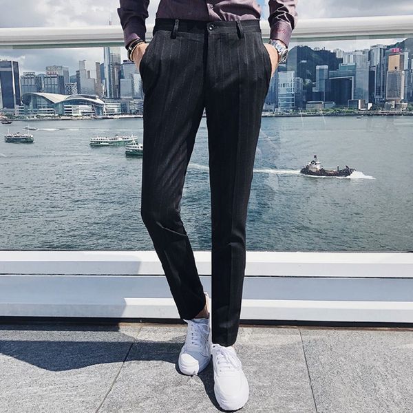 2018 spring and autumn new men's suit pants slim fashion temperament social business casual pants office men's formal wear, White;black
2018 spring and autumn new men's suit pants slim fashion temperament social business casual pants office men's formal wear, White;black