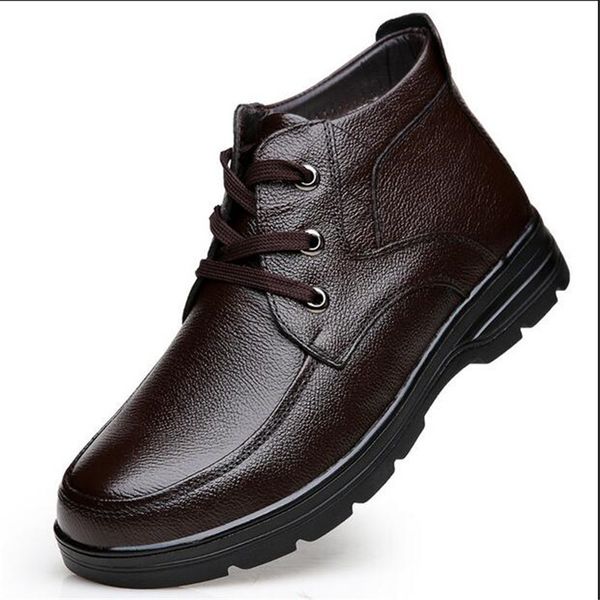brand winter men genuine leather shoes fashion warm working plush ankle boots casual lace up flats male waterproof snow boots men, Black
brand winter men genuine leather shoes fashion warm working plush ankle boots casual lace up flats male waterproof snow boots men, Black