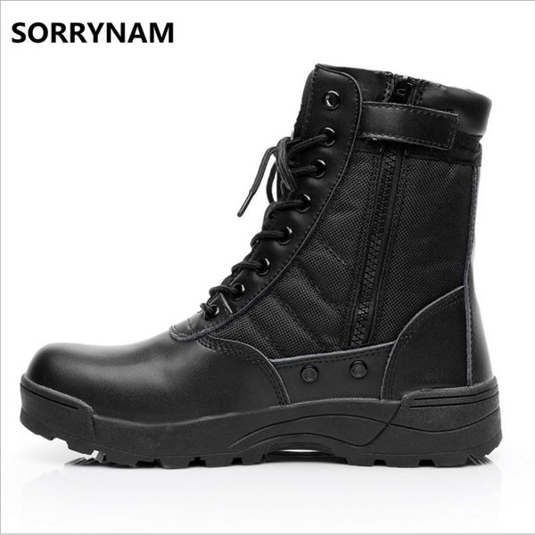 

2017 outdoor army boots men's desert tactical boot shoes autumn breathable combat ankle boots botas tacticos zapatos, Black