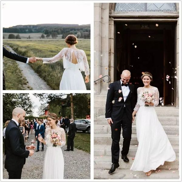 2018 boho wedding dresses designed by sarah seven vintage a line scoop zipper back with detachable jacket long sleeves rustic bridal gowns, White
2018 boho wedding dresses designed by sarah seven vintage a line scoop zipper back with detachable jacket long sleeves rustic bridal gowns, White