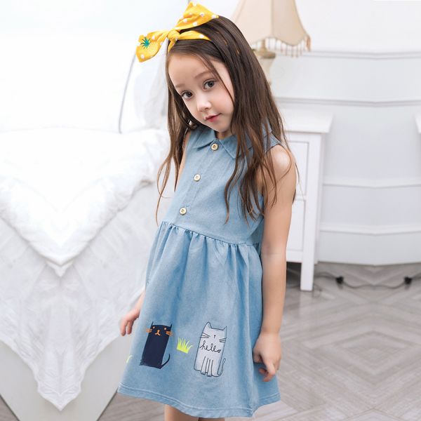new arrival 2020 girls dresses children cat printed sleeveless denim dresses cute fashion kids princess ball gown, Red;yellow
new arrival 2020 girls dresses children cat printed sleeveless denim dresses cute fashion kids princess ball gown, Red;yellow
