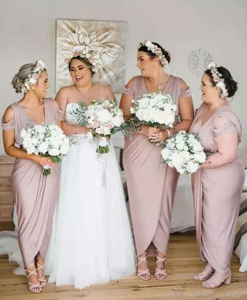 ankle length plus size bridesmaids dresses v neck capped pleated front split honor of maid dress sheath pleats sheath wedding party gowns, White;pink
ankle length plus size bridesmaids dresses v neck capped pleated front split honor of maid dress sheath pleats sheath wedding party gowns, White;pink
