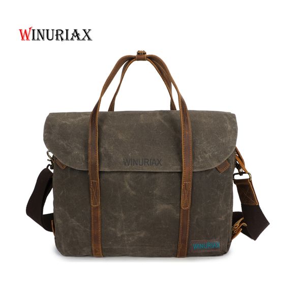 winuriax men hanbag briefcase vintage oil-wax canvas bag shoulder bags cowhide crazy horse leather crossbody bag waterproof
winuriax men hanbag briefcase vintage oil-wax canvas bag shoulder bags cowhide crazy horse leather crossbody bag waterproof