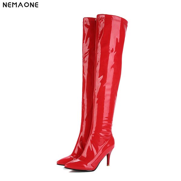 nemaone autumn high heels over the knee boots red high heels knight boots pu leather women nightclub pole dancing, Black
nemaone autumn high heels over the knee boots red high heels knight boots pu leather women nightclub pole dancing, Black