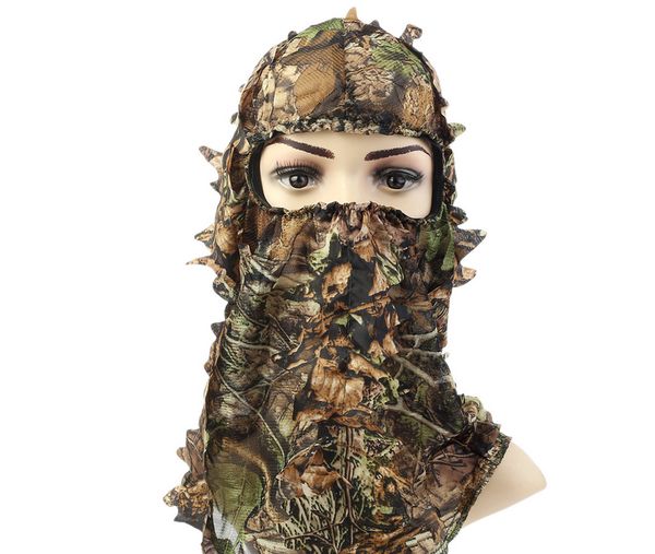 camouflage leafy hunting ghillie suits hood green leafy head net eyehole opening and leaf pattern hunting accessories, Camo