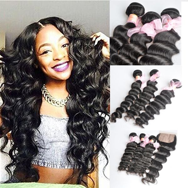 

indian more wavy loose deep curly unprocessed human virgin hair weaves 8a quality remy human hair extensions dyeable 3bundles/lot, Black
