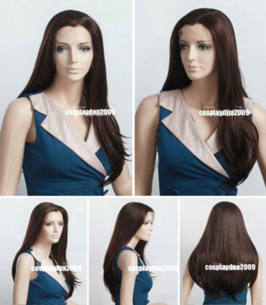 graceful beautiful hair long dark brown straight synthetic lace front wig, Black;brown
graceful beautiful hair long dark brown straight synthetic lace front wig, Black;brown