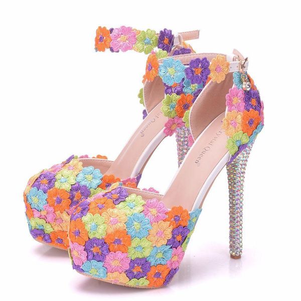 new handmade beautiful round toe shoes for women multi flowers high heel wedding shoes crystal thin heels plus size 41 bride shoes, Black
new handmade beautiful round toe shoes for women multi flowers high heel wedding shoes crystal thin heels plus size 41 bride shoes, Black